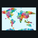 Världskarta över geometriska former poster<br><div class="desc">Färgfull illustration av en världskarta av olika geometriska former. | © and ® Bigstock® - Med förbehåll för alla Höger.</div>