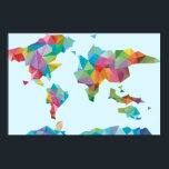 Världskarta över geometriska former poster<br><div class="desc">Färgfull illustration av en världskarta av olika geometriska former. | © and ® Bigstock® - Med förbehåll för alla Höger.</div>