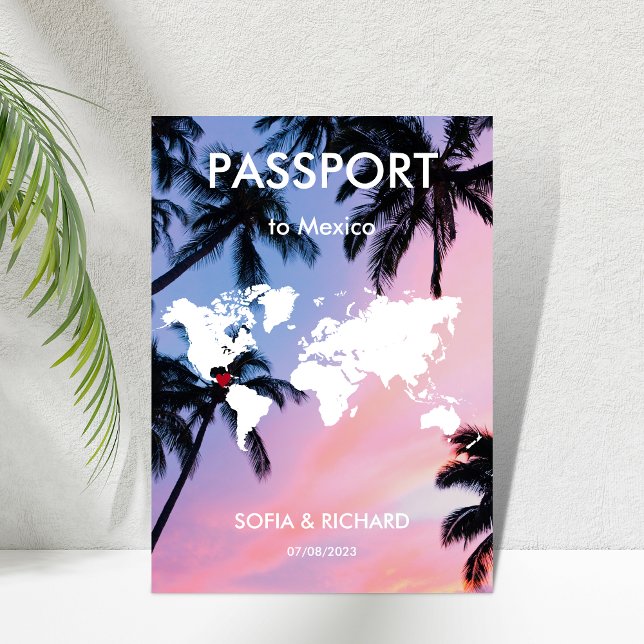 Världskarta över Handflatan-stranden för destinati Inbjudan (Skapare uppladdad)