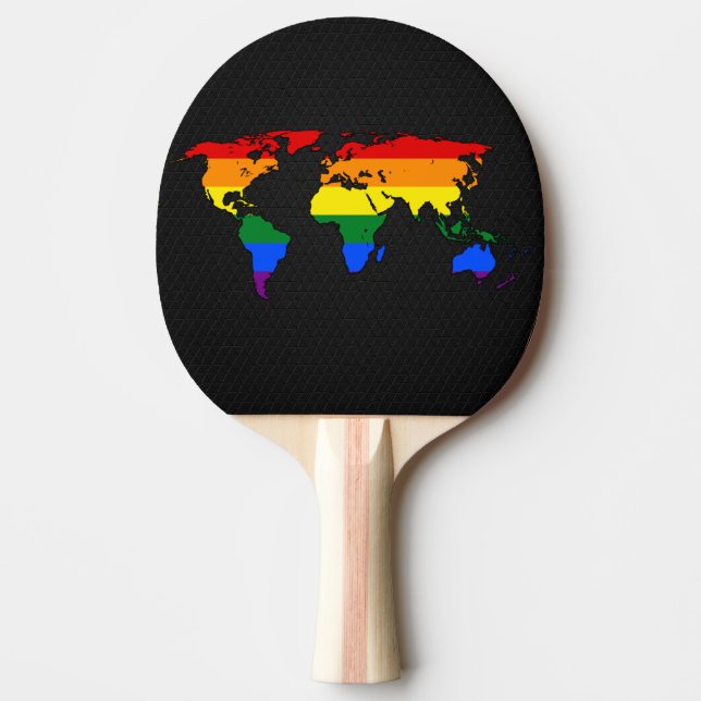 Världskarta över HBT-pride Pingisracket (Framsidan)