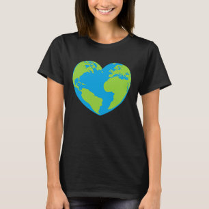 Världskarta över hjärtformade jordarter i världen t shirt