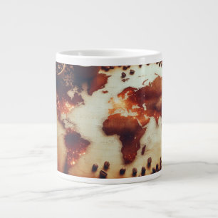 Världskarta över Kaffe Mugg Jumbo Mugg