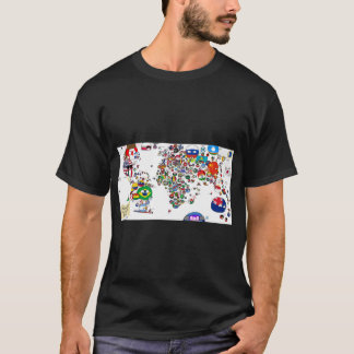 Världskarta över landstappen för polandboll t shirt