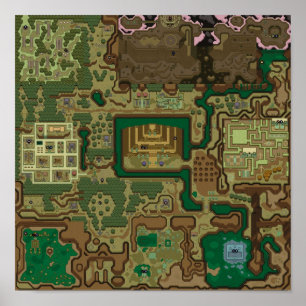 Världskarta över LttP-Mörk Poster