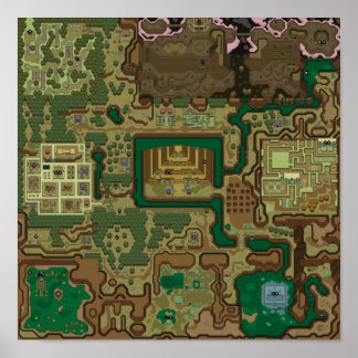 Världskarta över LttP-Mörk Poster