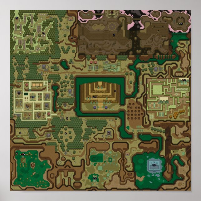 Världskarta över LttP-Mörk Poster (Framsidan)