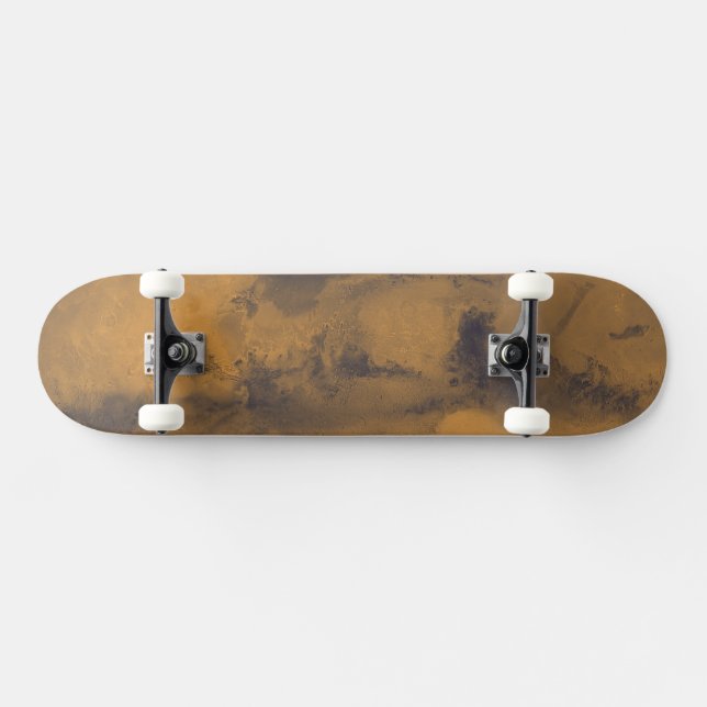 Världskarta över Mars Röda planeten från satellit Mini Skateboard Bräda 18,5 Cm (Horz)