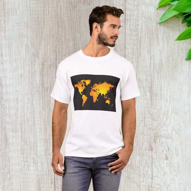 Världskarta över Orange och Gult T Shirt (Skapare uppladdad)
