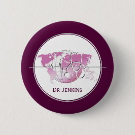 Världskarta över pulsslag för medicinsk statiskosk knapp