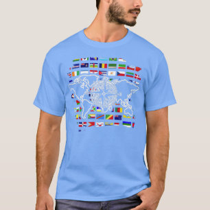 Världskarta över resande i flaggor Älskare T Shirt