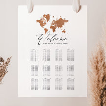 Världskarta över rocka i vattenfärgen bröllop