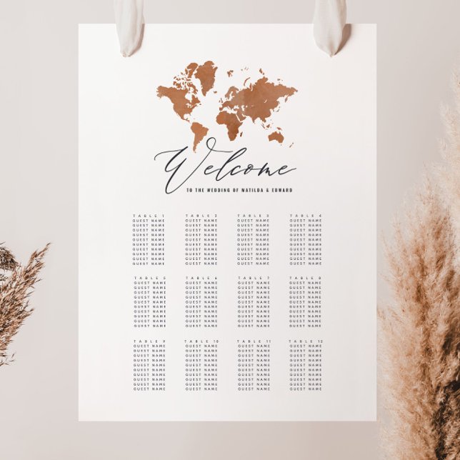 Världskarta över rocka i vattenfärgen bröllop fototryck (Skapare uppladdad)