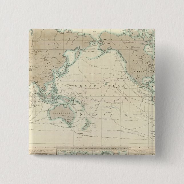 Världskarta över skeppskanalerna knapp (Framsida)