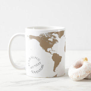 Världskarta - Planerar mitt nästa äventyr - Anpass Kaffemugg