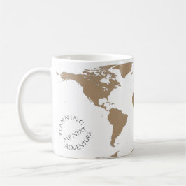 Världskarta - Planerar mitt nästa äventyr - Anpass Kaffemugg