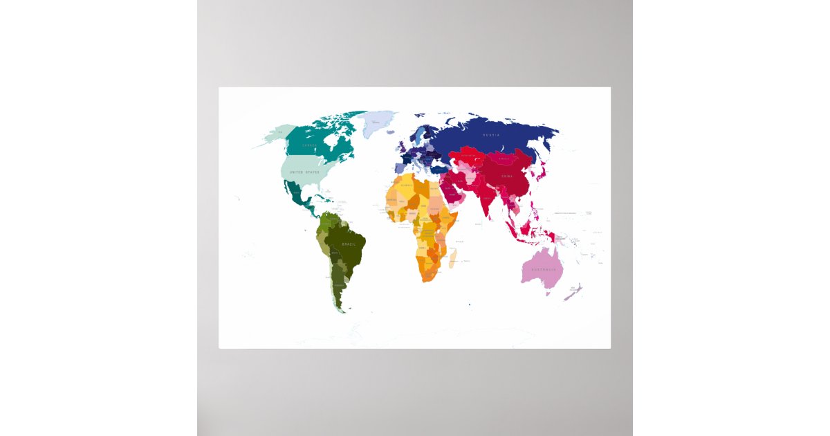 Världskarta Poster | Zazzle.se