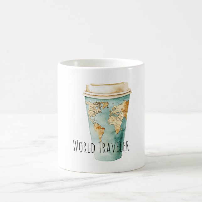 Världskarta Resa Kaffemugg (Center)