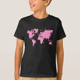 Världskarta - Rosa Tee