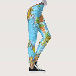 Världskarta. Skolbalkar. Minnesdagsavgift Leggings