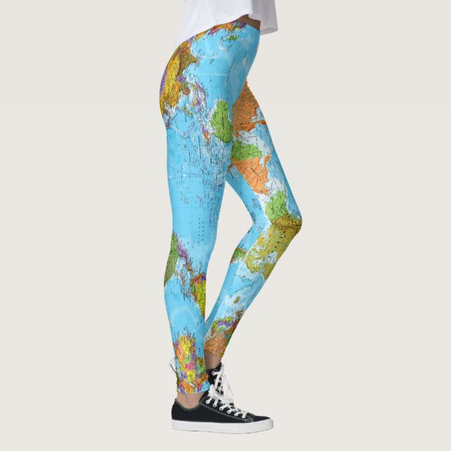 Världskarta. Skolbalkar. Minnesdagsavgift Leggings (Höger)