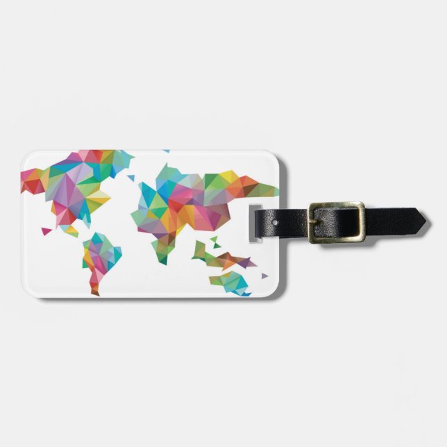 Världskarta som göras av geometriska Shapar Bagagebricka (Horisontell Framsida)
