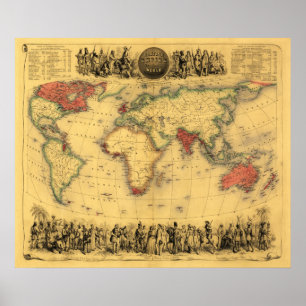Världskarta som visar det brittiska imperietPanora Poster