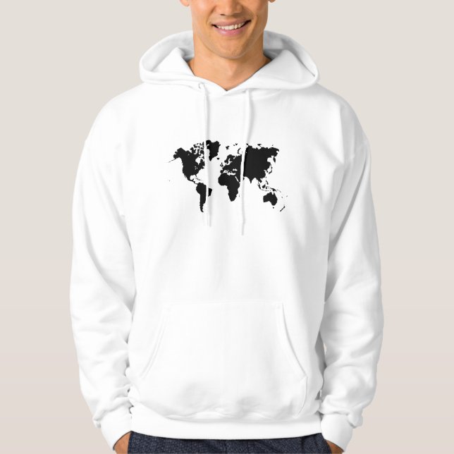 Världskarta - svart sweatshirt (Framsida)