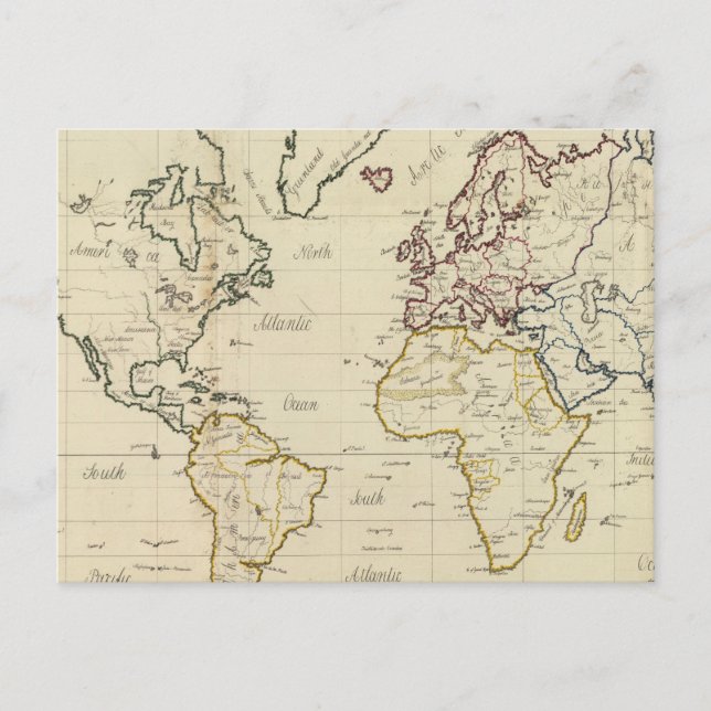 Världskarta Vykort (Framsida)