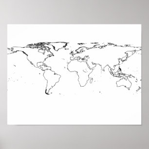 Världskartaffisch Poster