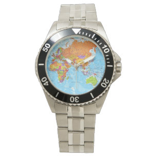 Världskartaklocka Armbandsur