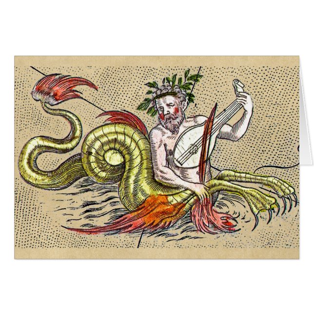 VärldskartaMerman Hälsningskort (Framsidan Horizontal)