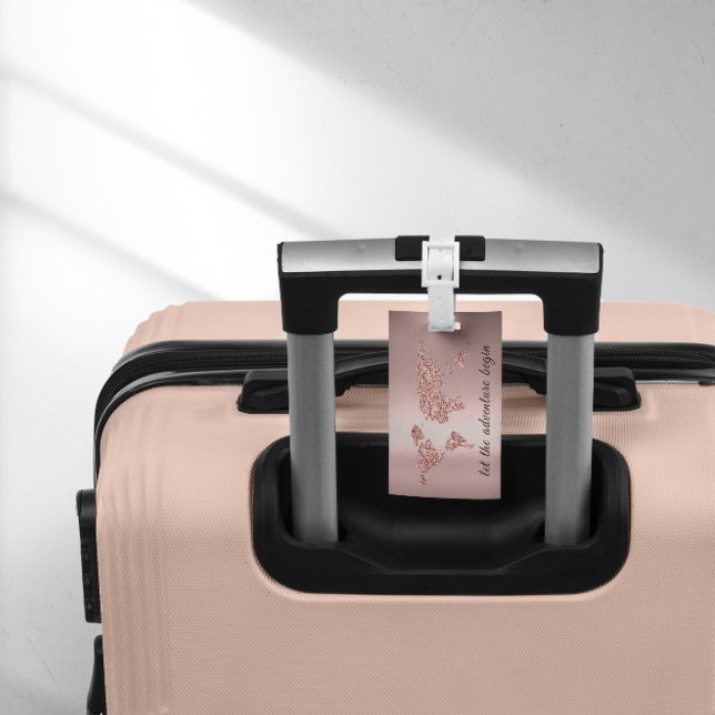 Världskartan Adress gör det möjligt för Äventyr at Bagagebricka (World Map Address Let The Adventure Begin Rose Luggage Tag)