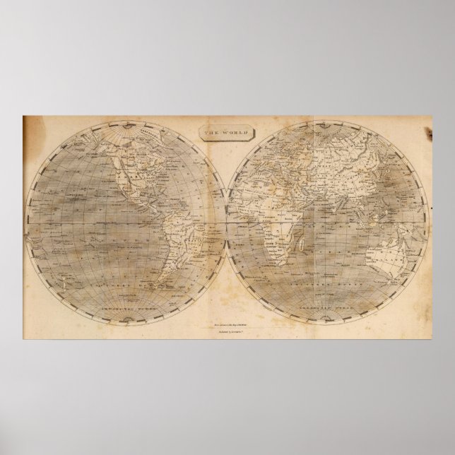 Världskartan av Arrowsmith Poster (Framsidan)