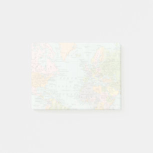 Världskartan efter sitt slut post-it block