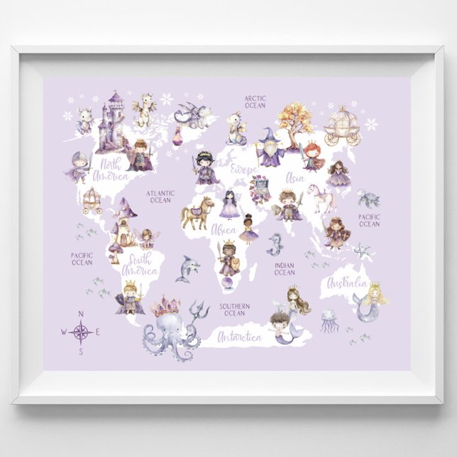 Världskartan för Dragon Knight, Lila Legends värld Poster (Skapare uppladdad)