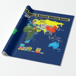 Världskartan i dag i det antika hebreiska Namn Presentpapper