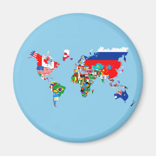 världskartan land flagga symbol silhuette magnet