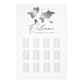 Världskartan över silver i bröllop fototryck