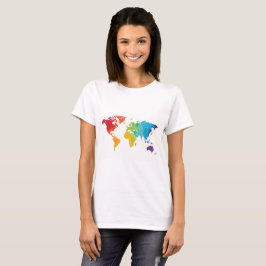 Världskartan reser skjortan i vattenfärg t-shirt
