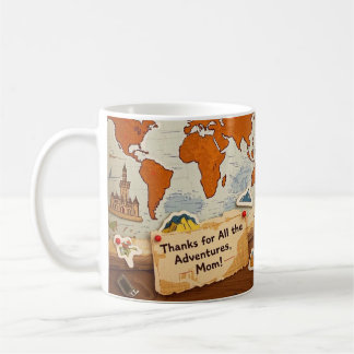 Världskartan - stift och landmärken kaffemugg
