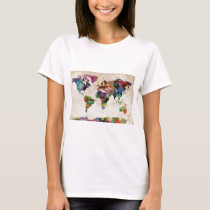 VärldskartaUrban vattenfärg T Shirt