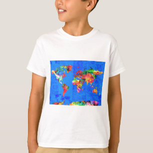 världskartavattenfärg 1 t-shirt
