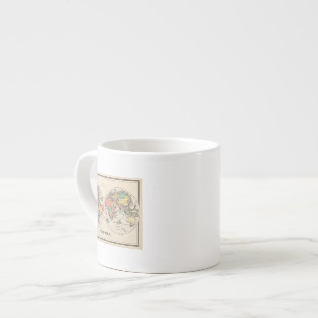 Världskartbokkartan med strömmar och handelvind espressomugg (Framsida vänster)