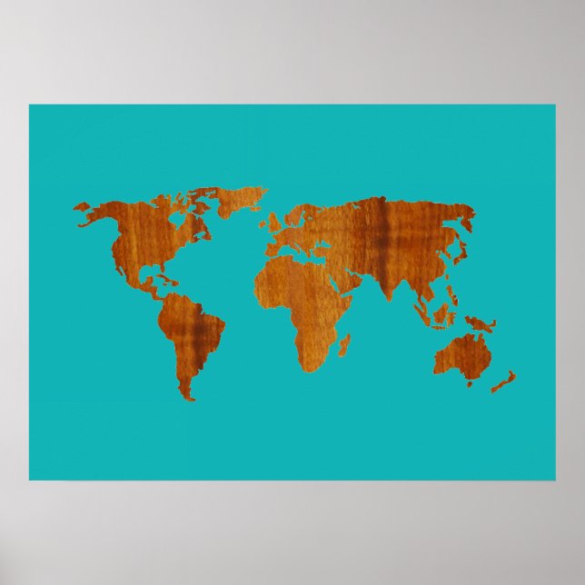 världskarturkos av trä poster (Framsidan)