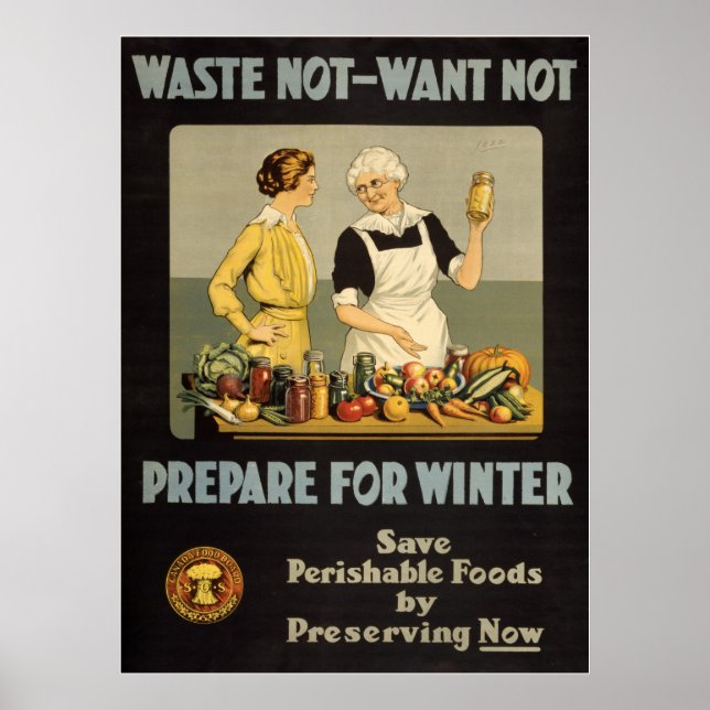 Världskrig 1 poster. Slösa inte, vill inte. Poster (Framsidan)