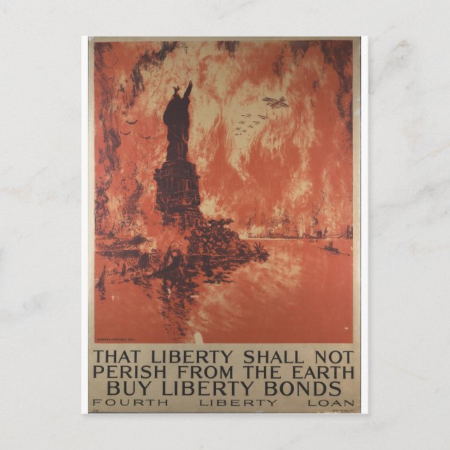 världskrig 1 Reklam om obligationer från Liberty B Vykort (Framsida)