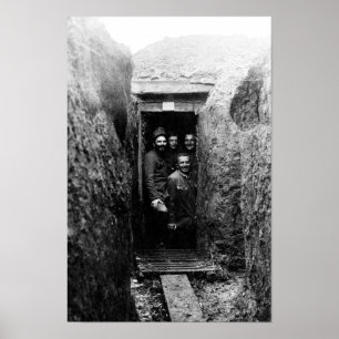 världskrig 1 Soldiers in Trench - Circa 1916 Poster