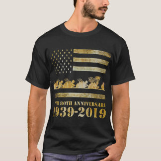 Världskrig 2 - 80-årsjubiléet Veterans D Dag Gif T Shirt