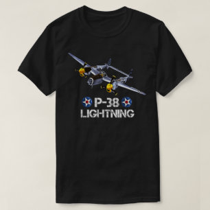 världskrig 2 American P-38 Lightning Fighter Airpl T Shirt