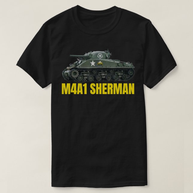 Världskrig 2 Amerikansk Tank M4A2 Sherman memorabi T Shirt (Design framsida)